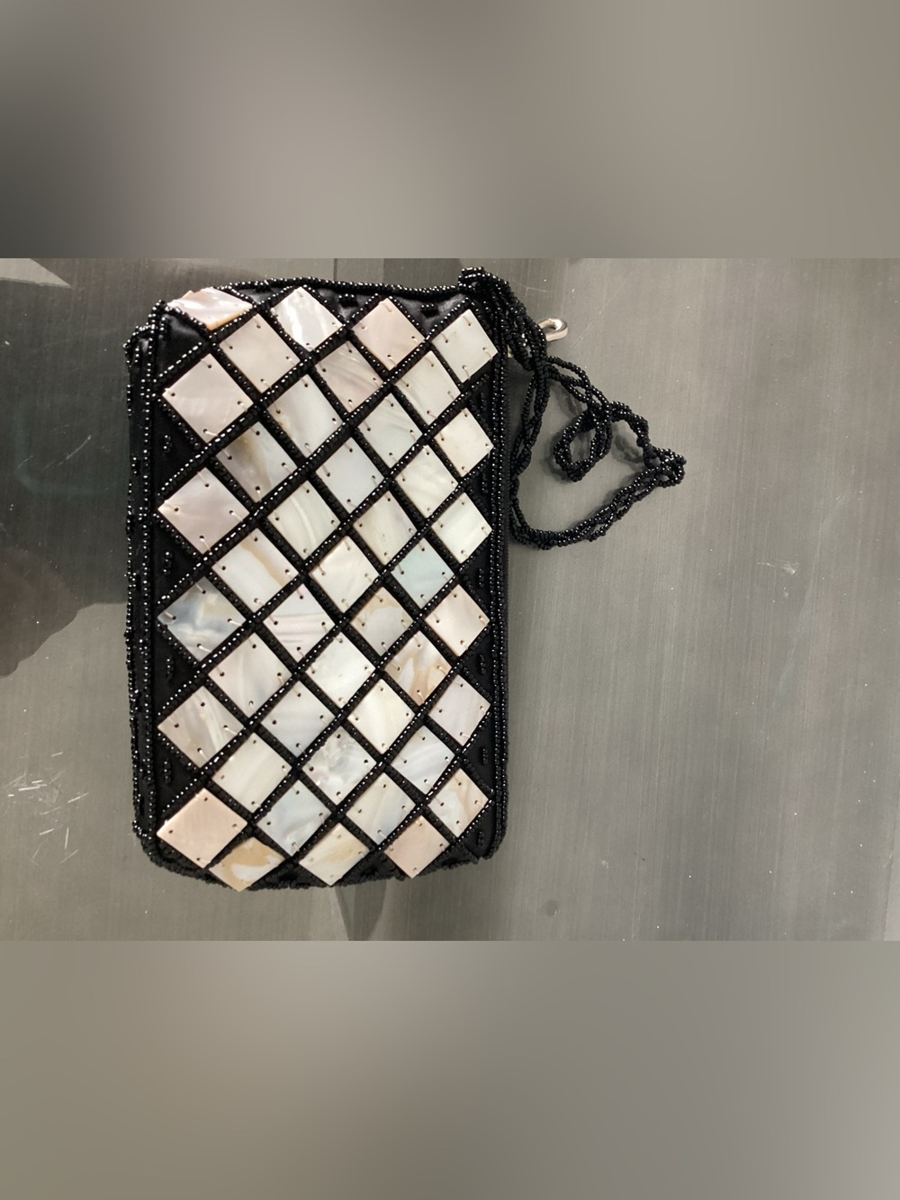 Beach Holiday Festival Sequined Beaded Seashell Wristlet Bag